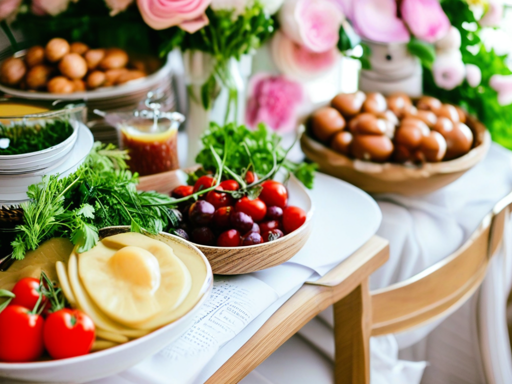 What are some easy and tasty recipes for a bridal shower menu?