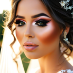 What are some unique bridal makeup looks for an outdoor wedding?