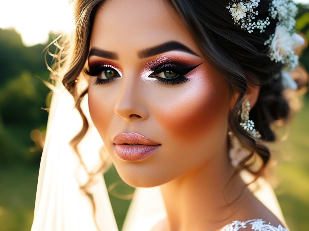 What are some unique bridal makeup looks for an outdoor wedding?