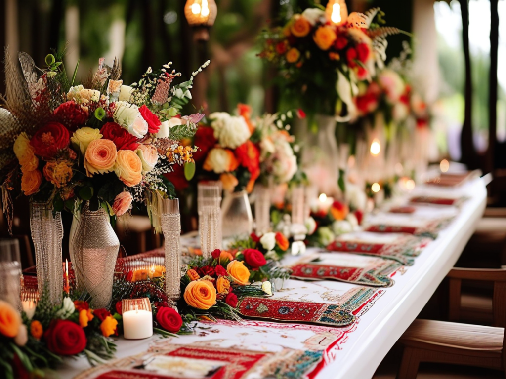 What are some creative ways to infuse cultural flair into wedding decor and design?