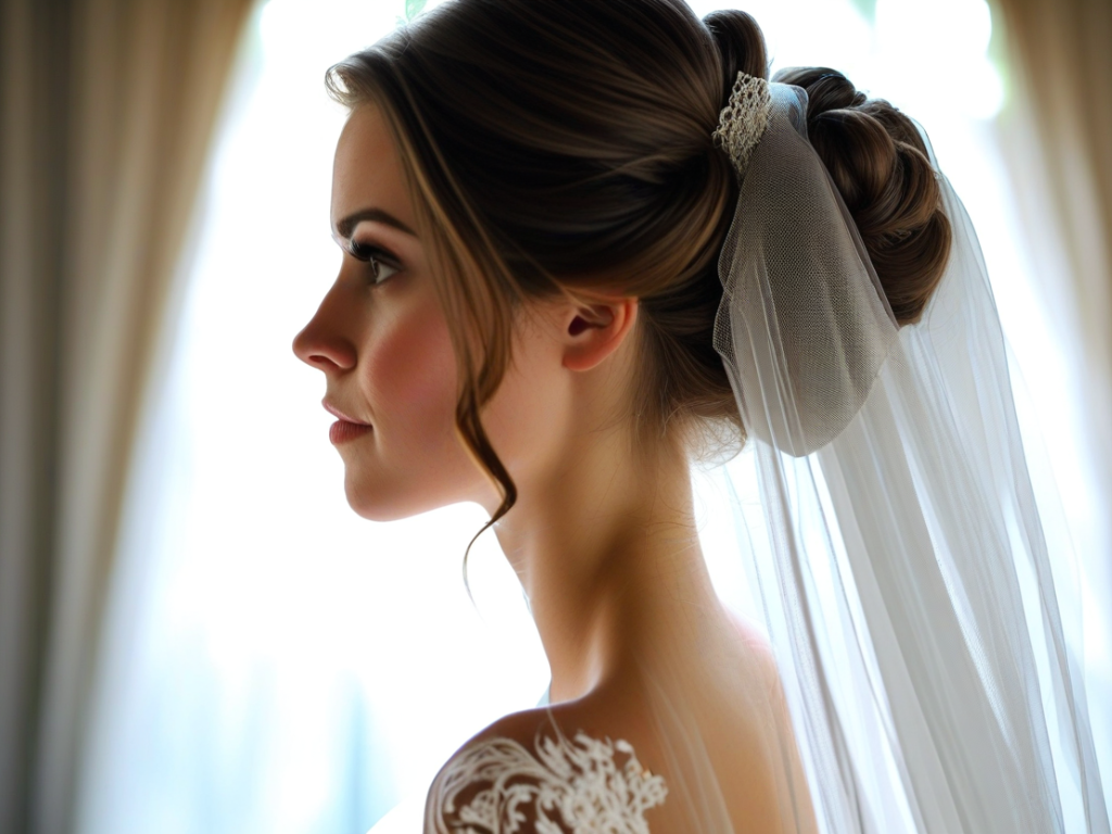 Which hairstyles are best for different types of veils?