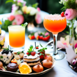 What are some unique food and drink ideas for a modern bridal shower?