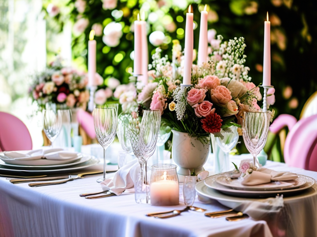 How can I create a stunning tablescape for a bridal shower?