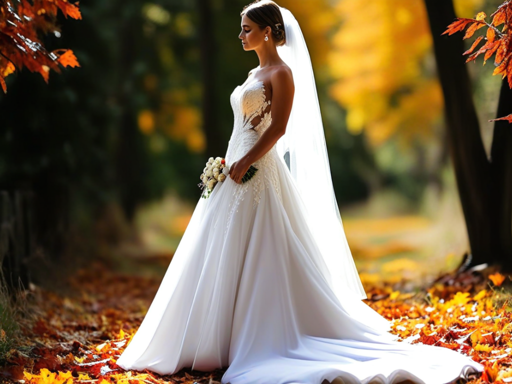 What dress styles are trending for fall weddings this year?